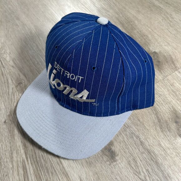 Vintage Sports Specialties Detroit Lions Script Hat Snapback NFL Blue‎ Wool Cap - Picture 9 of 9